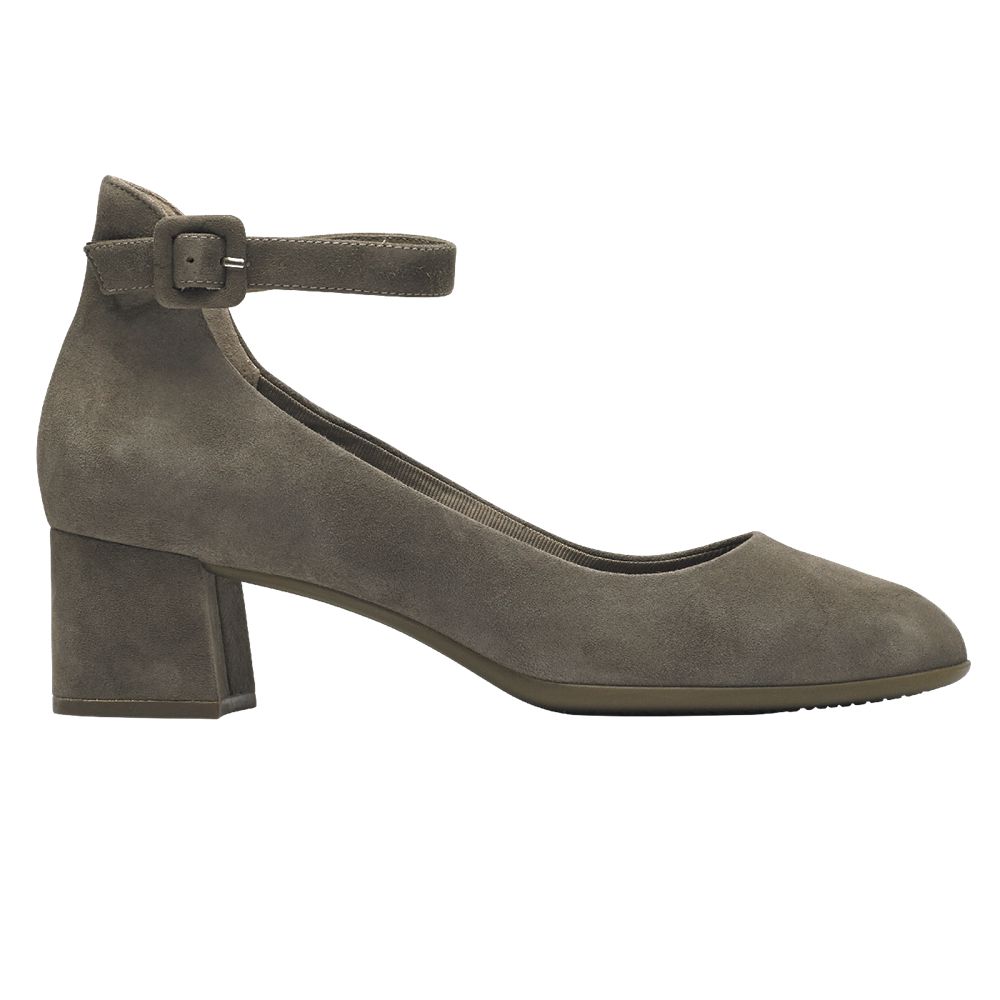 Rockport Total Motion Novalie Ankle-Strap Heel - Womens Pumps - Grey - NZ (PFY-180253)